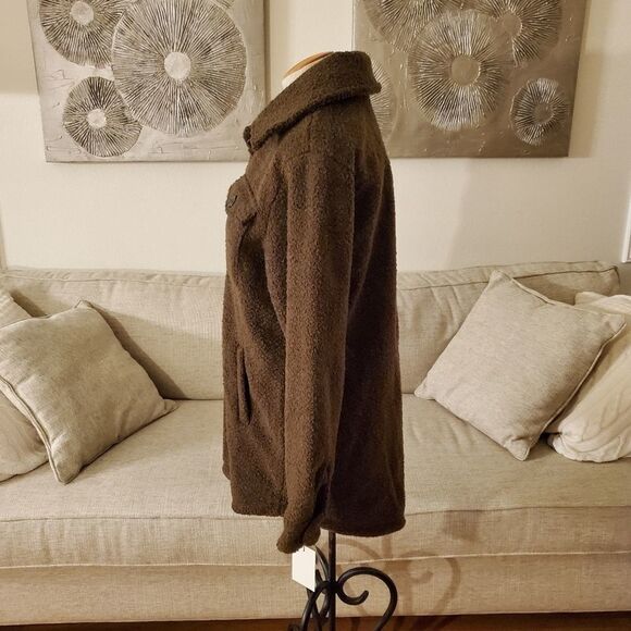 Something Navy Berber Faux Shearling Shirt Jacket - Picture 7 of 13